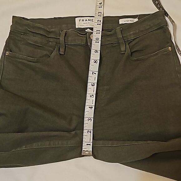 Frame Le High Skinny Jeans Women’s Size 29 Olive Green Stretch Denim Pockets - Picture 5 of 11